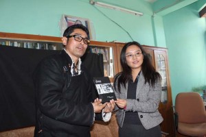 Former political prisoner Lhamo Kyab and TCHRD director Tsering Tsomo during the launch of the documentary at TCHRD office