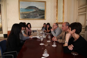 Meeting with the mayor of City Council of Donostia/San Sebastian, Juan Karlos Izagirre and the President of the Provincial Council of Gipuzkoa, Martin Garitano.