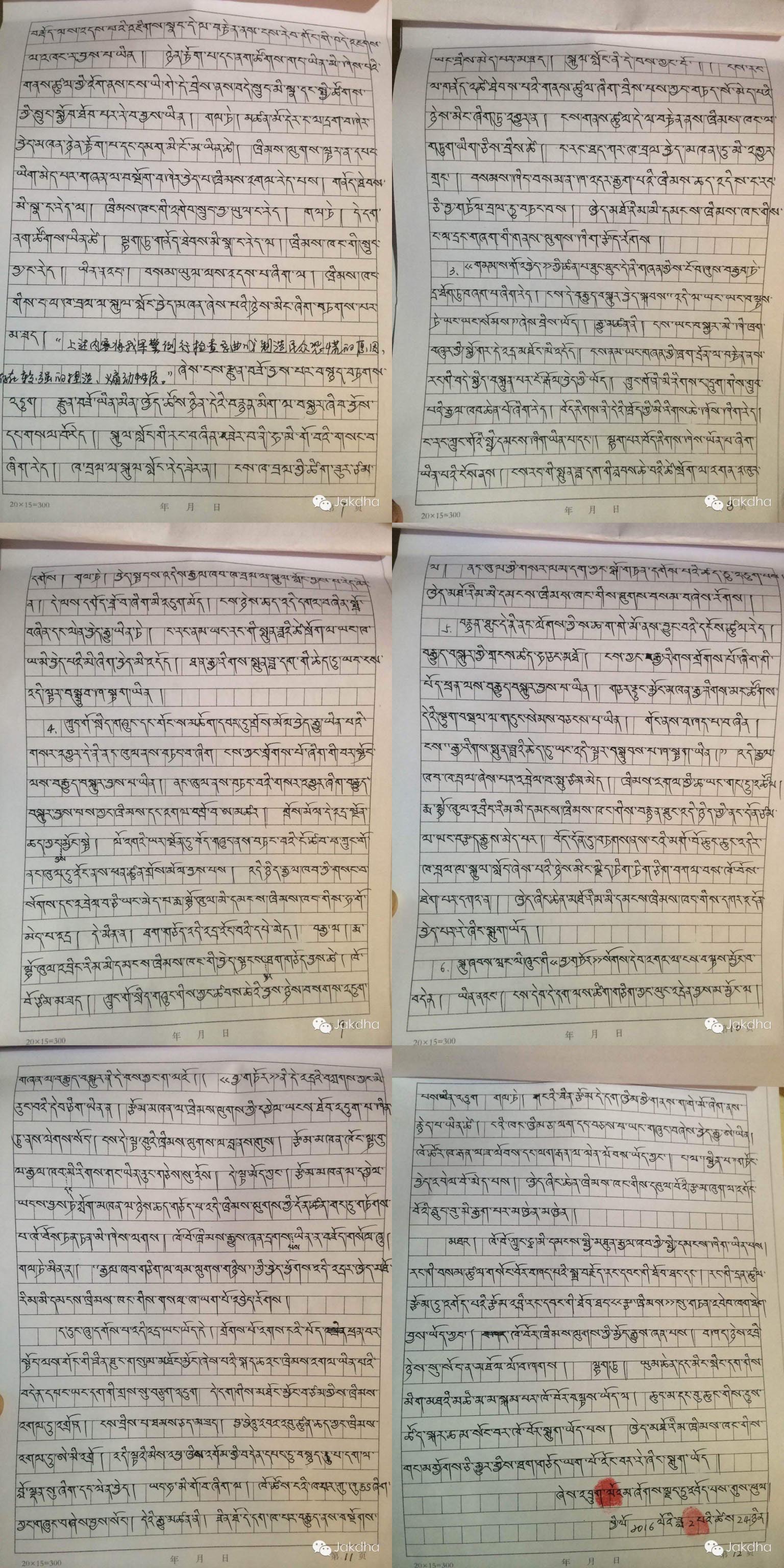 Second part of Shokjang's handwritten appeal letter in Tibetan